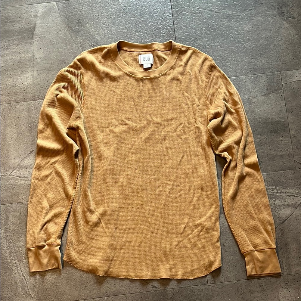 BDG Warm Tan Waffle Knit Top